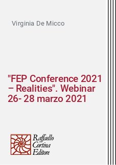"FEP Conference 2021 – Realities". Webinar 26-28 marzo 2021