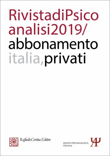 Abbonamento Rivista di psicoanalisi 2019 -
Privati Italia
