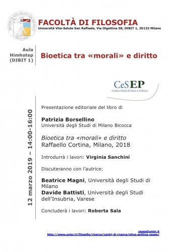 Bioetica tra &quot;morali&quot; e diritto: incontro con Patrizia Borsellino