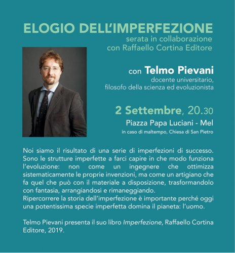 Elogio dell'imperfezione. Incontro con Telmo Pievani a Trichiana Paese del Libro