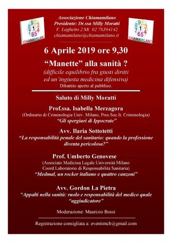 Manette alla sanità? Dibattito con Isabella Merzagora