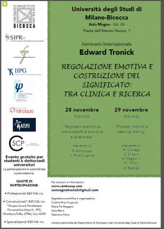 Seminario Internazionale con Edward Tronick all'Università Bicocca di Milano